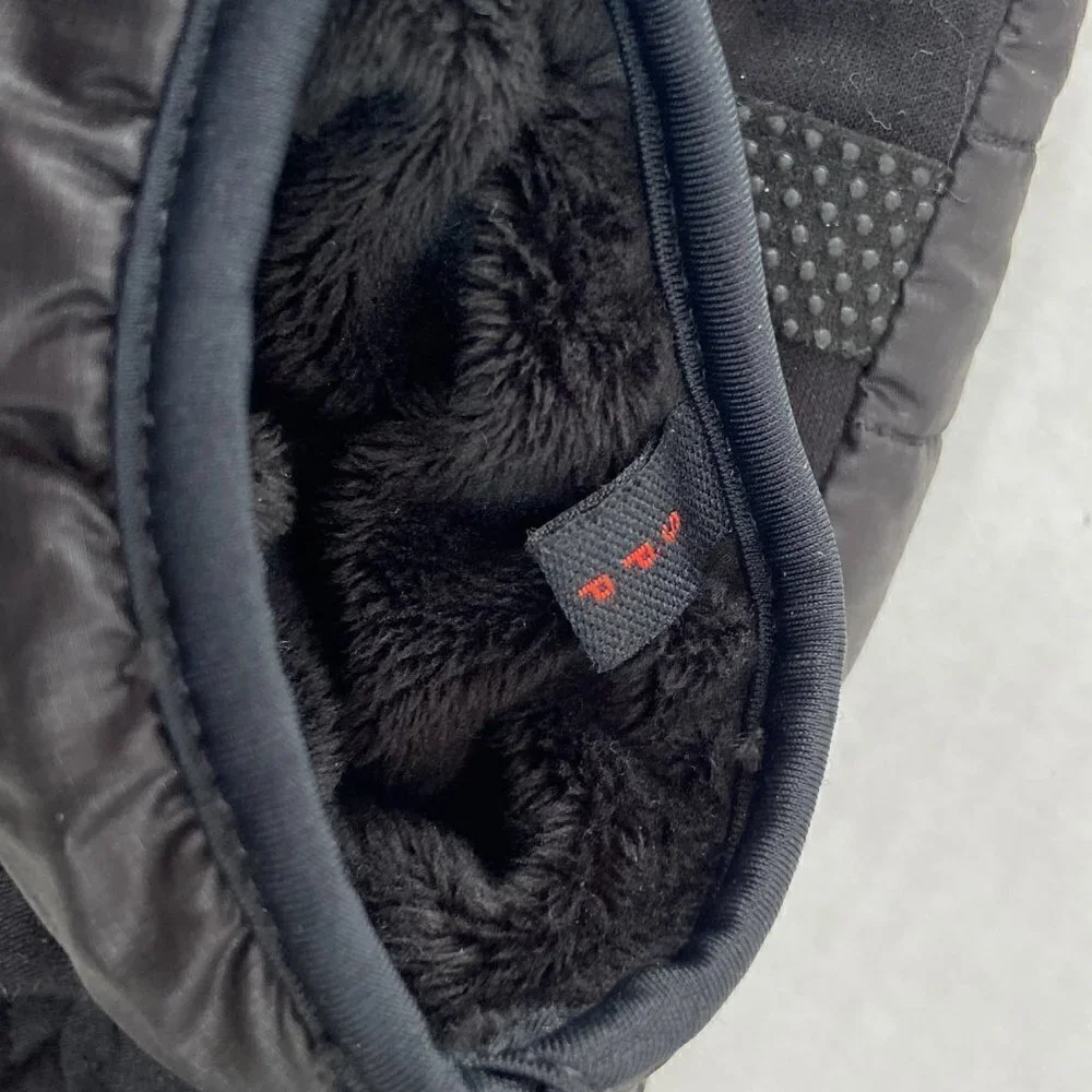 Head windproof fleece-lined black gloves, Small